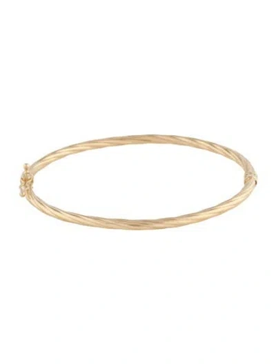 Pre-owned Bracelet 14k Twisted Bangle , 7" In Multi