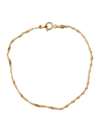 Pre-owned Bracelet 14k Twisted Link , 7.75" In Multi