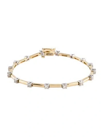 Pre-owned Bracelet 14k Two-tone 1.25ctw. Diamond Link , 6.75" In Multi