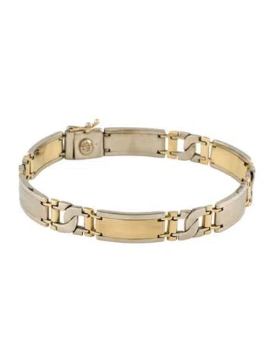 Pre-owned Bracelet 14k Two-tone Fancy Link , 8.25" In Multi