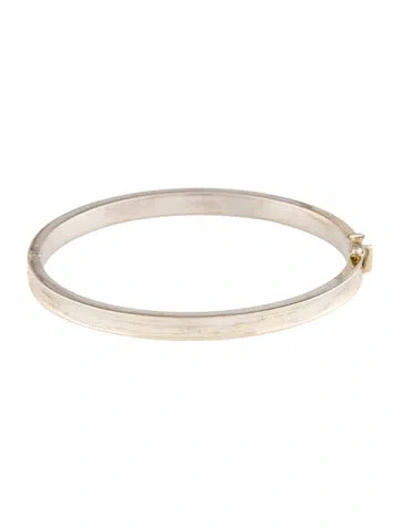 Pre-owned Bracelet 14k Two-tone Hinged Bangle, 6.75" In Multi