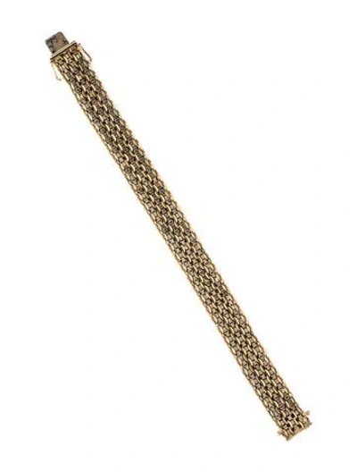 Pre-owned Bracelet 14k Two-tone Link , 7.75" In Multi