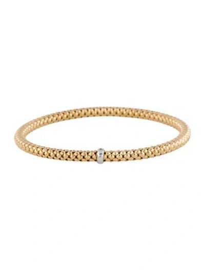 Pre-owned Bracelet 14k Two-tone Stretch Bangle , 6.75" In Multi