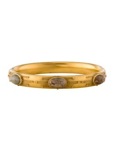 Pre-owned Bracelet 14k Victorian Jasper Bangle, 7" In Multi