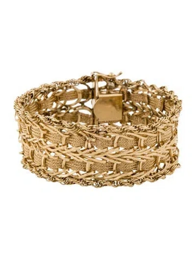 Pre-owned Bracelet 14k Weave Link , 6.75" In Multi