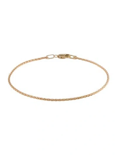 Pre-owned Bracelet 14k Wheat Link , 7" In Multi