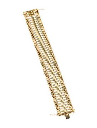 Pre-owned Bracelet 14k Wide Link , 7.25" In Multi