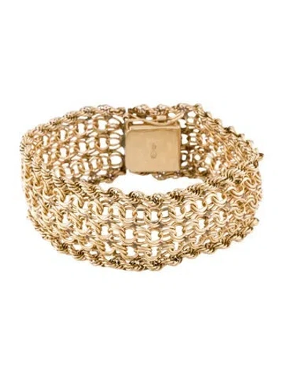Pre-owned Bracelet 14k Woven Link , 6.75" In Multi