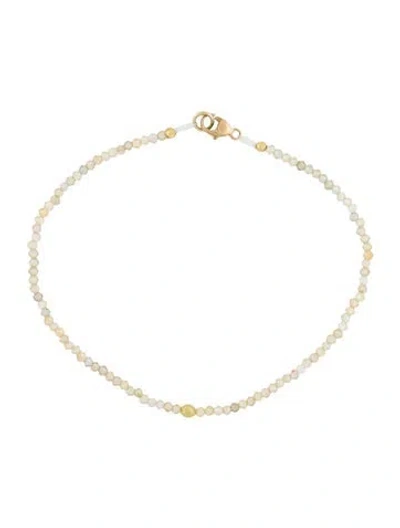 Pre-owned Bracelet 14k Zircon & Diamond Bead , 6.5" In Multi