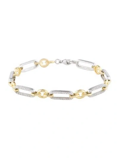 Pre-owned Bracelet 18k 1.00ctw Diamond Link , 6.75" In Multi