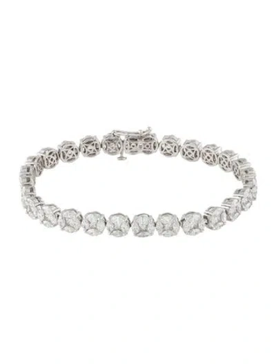 Pre-owned Bracelet 18k 10.13ctw Diamond Link  In Multi