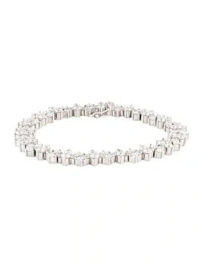 Pre-owned Bracelet 18k 10.16ctw Diamond Cluster , 7" In Multi