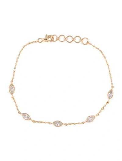 Pre-owned Bracelet 18k 1.02ctw Diamond Station , 7.25" In Multi