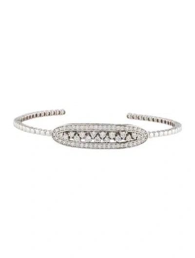 Pre-owned Bracelet 18k 1.18ctw Diamond Cuff , 6.5" In Multi