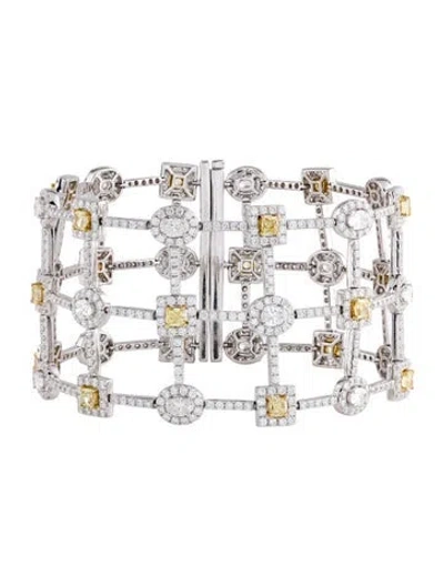 Pre-owned Bracelet 18k 12.09ctw Diamond Link , 7" In Multi