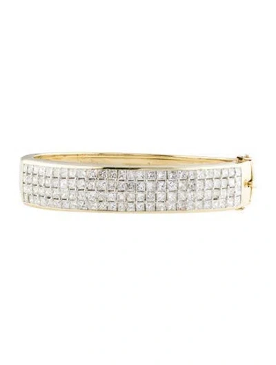 Pre-owned Bracelet 18k 12.48ctw Diamond Bangle, 7" In Multi