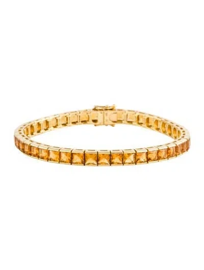 Pre-owned Bracelet 18k 12.90ctw Citrine Link , 6.75" In Multi