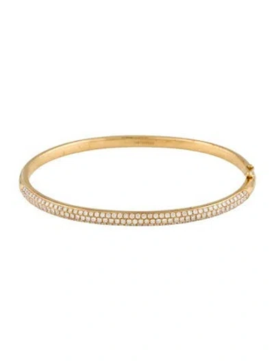 Pre-owned Bracelet 18k 1.30ctw.diamond Hinged Bangle , 7" In Multi