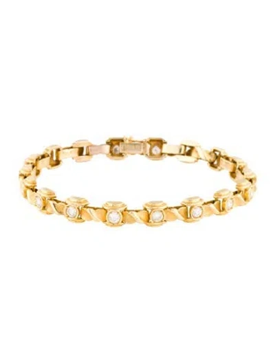 Pre-owned Bracelet 18k 1.76ctw Diamond Bezel Set Link , 7.5" In Multi