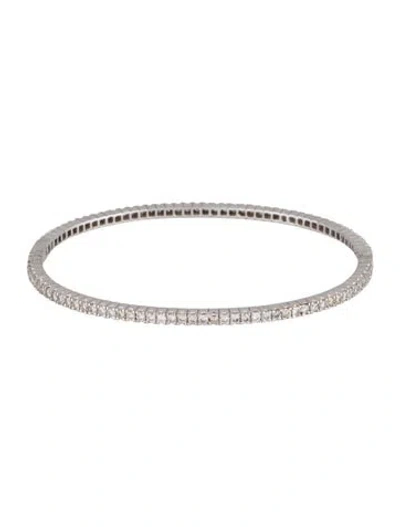 Pre-owned Bracelet 18k 1.87ctw Diamond Hinged Bangle , 6.75" In Multi