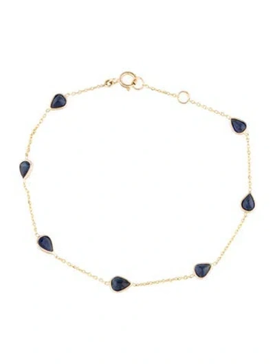 Pre-owned Bracelet 18k 1.89ctw Sapphire Station , 7" In Multi