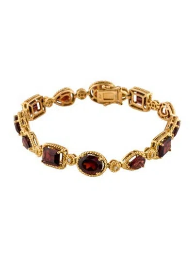 Pre-owned Bracelet 18k 19.36ctw Garnet & Diamond Link , 7" In Multi