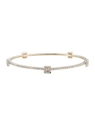 Pre-owned Bracelet 18k 1.98ctw Diamond Bangle, 8" In Multi