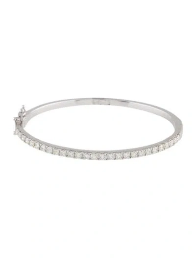 Pre-owned Bracelet 18k 2.00ctw Diamond Hinged Bangle, 6.75" In Multi
