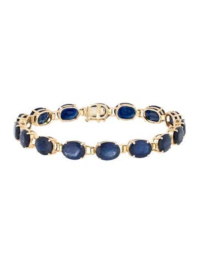 Pre-owned Bracelet 18k 20.42ctw Sapphire Tennis , 6.5" In Multi