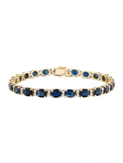 Pre-owned Bracelet 18k 20.51ctw Sapphire & Diamond Tennis , 7.25" In Multi