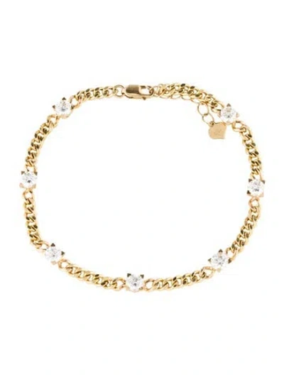 Pre-owned Bracelet 18k 2.18ctw Diamond Station Curb Link , 7.5" In Multi