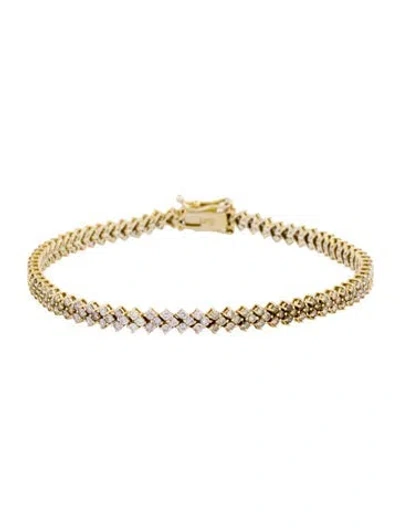 Pre-owned Bracelet 18k 2.19ctw Diamond Chevron Link , 6.75" In Multi