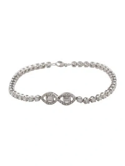 Pre-owned Bracelet 18k 2.36ctw Diamond Infinity Station Tennis, 7.25" In Multi