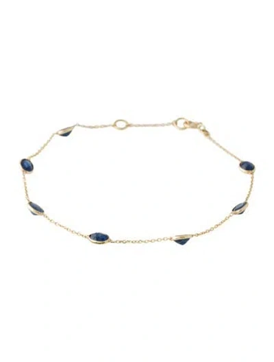 Pre-owned Bracelet 18k 2.45ctw Sapphire Station , 7.5" In Multi