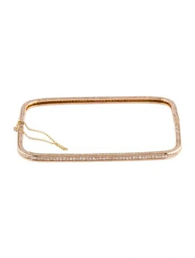 Pre-owned Bracelet 18k 2.46ctw Diamond Square Bangle , 7" In Multi