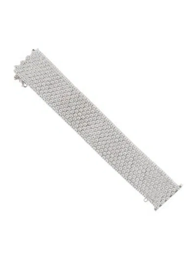 Pre-owned Bracelet 18k 24.84ctw Diamond Wide Flexible , 6.5" In Multi