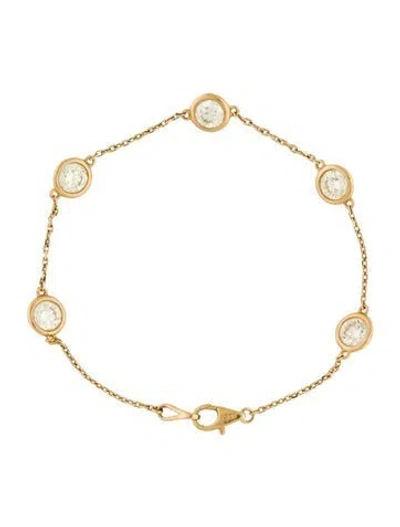 Pre-owned Bracelet 18k 2.60ctw Diamond Station , 6.5" In Multi
