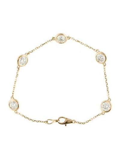 Pre-owned Bracelet 18k 2.60ctw Diamond Station , 6.5" In Multi