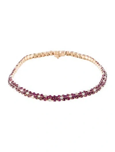 Pre-owned Bracelet 18k 2.67ctw Ruby & Diamond Pavé , 6.75" In Multi