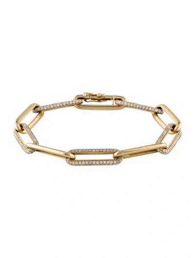 Pre-owned Bracelet 18k 2.70ctw Diamond Pave Paperclip Link , 6.75" In Multi