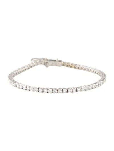 Pre-owned Bracelet 18k 2.77ctw Lab-grown Diamond Link , 5.75" In Multi