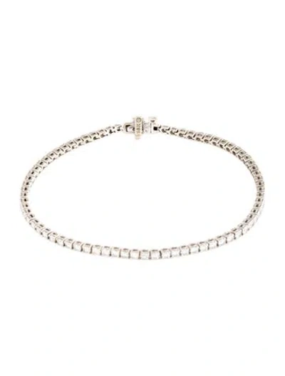Pre-owned Bracelet 18k 3.09ctw Diamond Tennis , 7" In Multi
