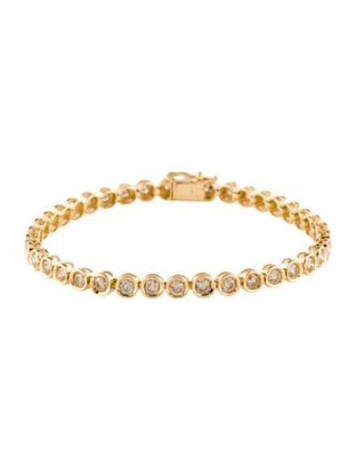 Pre-owned Bracelet 18k 3.90ctw Diamond Tennis Link , 7" In Multi