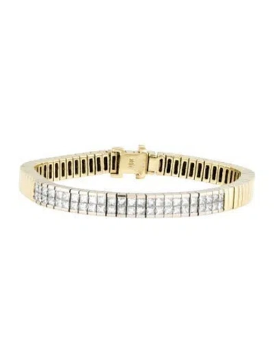 Pre-owned Bracelet 18k 4.39ctw Diamond Link , 6.75" In Multi