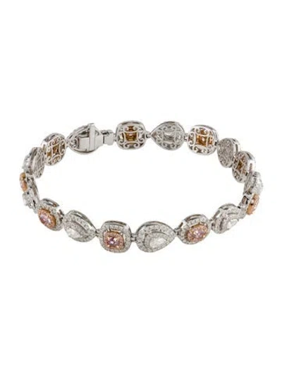 Pre-owned Bracelet 18k 4.40ctw Diamond Tennis Link , 6.75" In Multi