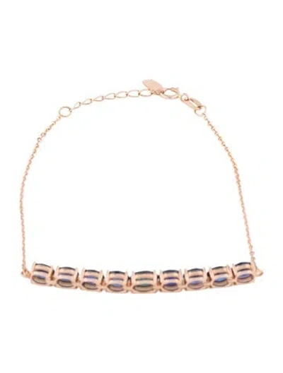 Pre-owned Bracelet 18k 4.43ctw Sapphire Station , 7.75" In Multi