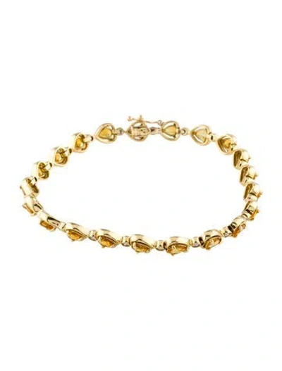 Pre-owned Bracelet 18k 4.46ctw Sapphire & Diamond Link  In Multi