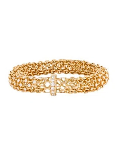 Pre-owned Bracelet 18k 4.6ctw Diamond Link Flexible , 7" In Multi