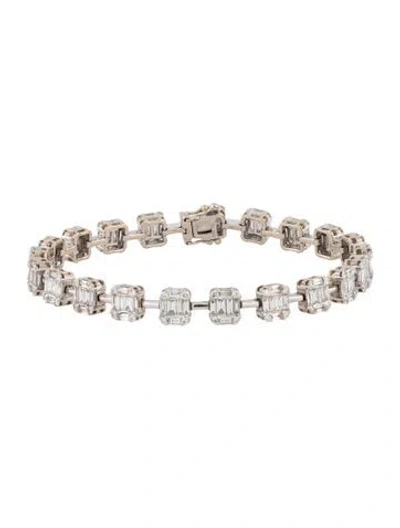 Pre-owned Bracelet 18k 4.87ctw Diamond Station Link , 6.75" In Multi