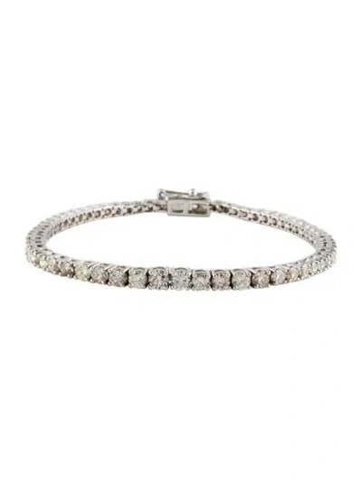 Pre-owned Bracelet 18k 5.11ctw Diamond Graduated Tennis , 6.75" In Multi